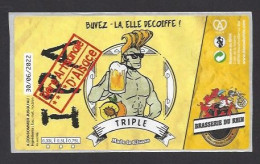 Etiquette De Bière Blonde Triple -   Brasserie  Du Rhin  à  Morschwiller Le Bas  (68) - Cerveza