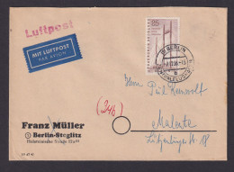 Berlin Brief Luftpost Düsseldorf Zentralflughafen Malente - Storia Postale