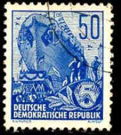 Rda Poste Obl Yv: 193 Mi:457 Chantier Naval (Beau Cachet Rond) - Usados