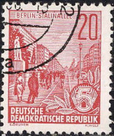 Rda Poste Obl Yv: 191 Mi:455 Berlin Stalinallee (Beau Cachet Rond) - Gebruikt