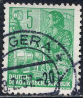 Rda Poste Obl Yv: 149 Mi:406 Ouvrière & Manomètre Gera 8-2-57 (TB Cachet à Date) - Used Stamps