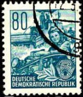 Rda Poste Obl Yv: 133 Mi:378 Moissoneuse Bateuse & Paysans (Beau Cachet Rond) - Used Stamps