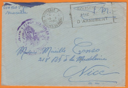 Flier " SOUSCRIVEZ Aux Bons..." Sur Lettre En F.M.avec Courrier 1940 De MARSEILLE Au FORT SAINT JEAN Pour NICE - WW II