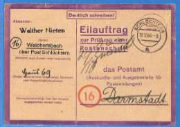 Allemagne Reich 1944 - Carte Postale De Schluchtern - G33176 - Storia Postale