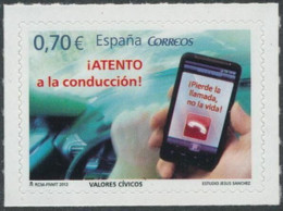 España 2012 Edifil 4698 Sello ** Valores Civicos Atento A La Conduccion Michel 4670 Yvert 4371 Spain Stamp Timbre Espagn - Nuevos