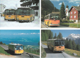 CPA CARTE POSTALE SUISSE 4 X POSTALAUTO AUTO PÖSTALE CAR POSTAL - Verzamelingen & Kavels