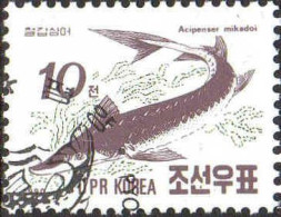 Corée Nord Poste Obl Yv:2163/2167 Poissons (Beau Cachet Rond) - Korea, North