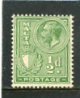 MALTA - 1926  1/2d  KGV  MINT - Malte