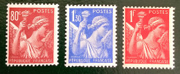 1940 FRANCE N 431/432/434 -TYPE IRIS - NEUF* - 1939-44 Iris