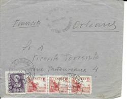 Env Cad BILBAO 20 MAI 1939 Cachet Violet CENSURA MILITAR BILBAO Pour Orleans TB - Storia Postale