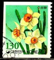 Corée Sud Poste Obl Yv:1653 Mi:1804A Narcisses (Beau Cachet Rond) Dentelé 1 Coté - Corea Del Sur