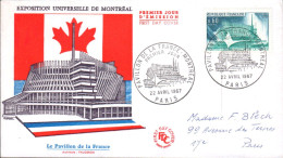 LETTRE FDC 1967 EXPO MONTREAL - 1960-1969