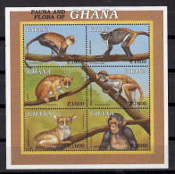 Ghana - 2000 Fauna And Flora.monkeys .S/S  MNH** - Ghana (1957-...)