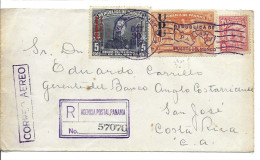 Env Cad AGENCIA POSTAL PANAMA 30 Oct 1937 Pour Le COSTA RICA  TB - Panamá