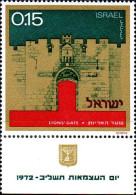 Israel Poste N** Yv: 486/489 23.Anniversaire De L'Indépendance Portes De Jerusalem (Tabs) - Unused Stamps (with Tabs)