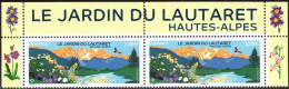 FRANCE 2024 - Jardin Du Lautaret - Paire Haut De Feuille Avec Texte -  Neuf ** - Unused Stamps