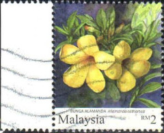 Malaisie Poste Obl Yv:1416 Bunga Alamanda (Lign.Ondulées) - Malasia (1964-...)