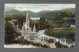 Lourdes Vue Plongeante Sur L' Esplanade Cachet Eine Eyne 1932 Lourdes France Htje - Lourdes