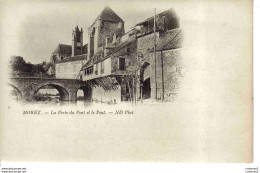 77 MORET SUR LOING N°3 La Porte Du Pont Et Le Pont ND Photo VOIR DOS Non Séparé Vers 1905 Epicerie Mercerie - Moret Sur Loing