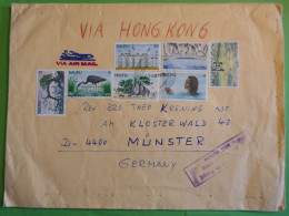 DO14 NAURU RARE FINE LETTER  1969 NAURU   A MUNSTER  GERMANY   VIA HONG KONG  + AFF. GREAT +++++ - Nauru