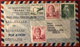 Chili, Divers Sur Enveloppe 3.11.1961 - Vol Inaugural Par L'Atlantique - SANTIAGO / PARIS - (C1058) - Chili