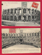 AC836 13 BOUCHES DU RHONE ARLES LES ARENES ARCHITECTURE  2 CPA - Arles