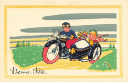 Moto Ancienne Dsidecar * CPA Illustrateur * Motos Motocyclette Transport * Side Car - Moto