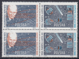 ⁕ Poland / Polska 1986 ⁕ Halley's Comet Mi.3014 -3015 ⁕ MNH Block Of 4 - Unused Stamps