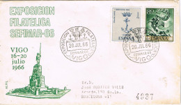 55083. Carta Certificada VIGO (Pontevedra) 1966. Exposicion Filatelica SEFIMAR 66- Carteria - Brieven En Documenten