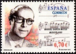 España 2012 Edifil 4718 Sello ** Personajes Manuel Garcia Matos (1912-1974) Musicologo, Folclorista Michel 4691 - Nuevos