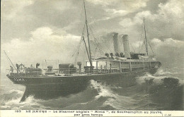 76  LE HAVRE - UN STEAMER ANGLAIS " ALMA " DE SOUTHAMPTON AU HAVRE PAR GROS TEMPS (ref 9121) - Portuario