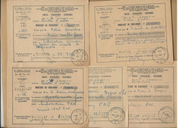 LOT DE 5 DECLARATIONS DE VERSEMENT P.T.T. TOUTES OBLITERATIONS DIFFERENTES -DEPARTEMENT DU LOT  -ANNEE 1959 - Oblitérations Mécaniques (Autres)