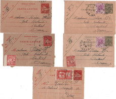 ALGERIE -1933 A 1938 - Lot De 5 "carte-lettre"  Entiers De 40 + 10 Cts Et 50 Cts  Dont 2 Taxées A 30 Cts -voir Scan (2) - Briefe U. Dokumente