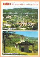 Ppgf/ CPSM Grand Format - ALPES DE HAUTE PROVENCE - ANNOT - 2 VUES - Vue Générale Et La Chapelle Vérimande - Autres & Non Classés