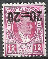 Turkey; 1959 Surcharged Postage Stamp "Inverted Overprint" MNH** - Ongebruikt