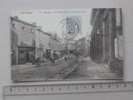 DARNEY (88): Carte Postale 1908 = Grande Rue Et Rue De L'Hôtel De Ville - Darney