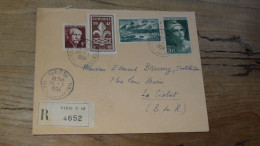Enveloppe Recommandée PARIS Pour LA CIOTAT - 1954  ............BOITE1.......... 488 - 1921-1960: Période Moderne