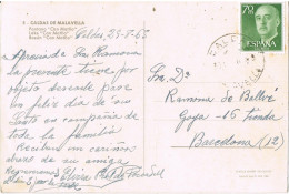 55088. Postal CALDAS De MALAVELLA (Gerona) 1965. Vistas Pantano De Can Matlló De Caldas - Covers & Documents