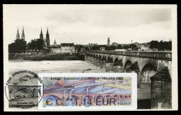 FRANCE (2022) Carte Maximum Card ATM LISA - émax Exposition Philatélique Moulins 2022 Pont Régemortes, Bridge, Puente - 2020-…