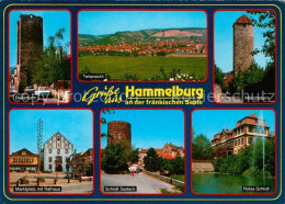 72844937 Hammelburg Baderturm Moenchsturm Rote-Schloss Schloss-Saaleck Marktplat - Hammelburg