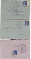 ALGERIE -1938 - Lot De 3 Enveloppes " Gendarmerie D'UZES-le-DUC -ORAN - Aff. F.M 65 Cts De France + Cachet Gendarmerie - Briefe U. Dokumente