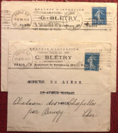 France, N°140 Sur 2 Enveloppes "Brevets D'Invention" - (C1071) - 1921-1960: Periodo Moderno