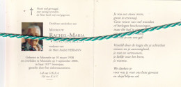 Rachel Maria Vanderhelst-Herman, Moorsele 1908, 2008. Honderdjarige. Foto - Todesanzeige