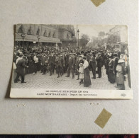 CPA De Paris - Gare Montparnasse - Départ Des Territoriaux - Le Conflit Européen En 1914 , Carte Très Animée - War 1914-18