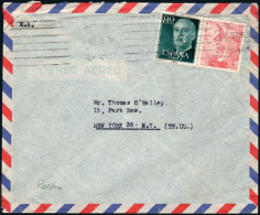 Madrid - Perforado - Edi O 1058+1152 - Sobre De "Madrid 13/IV/53" A EEUU Con  Perforación "H" (Patentes) - Storia Postale