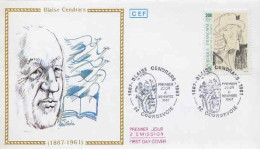 France Fdc Yv:2497 Mi:2630 Amedeo Modigliani Blaise Cendrars Courbevoie 6-11-87 - 1980-1989