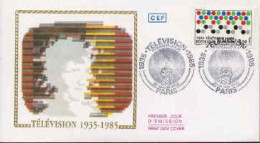 France Fdc Yv:2353 Mi:2478 50 Ans De Télévision Paris 26-janvier-85 - 1980-1989