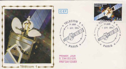 France Fdc Yv:2333 Mi:2459 Satellite Telecom 1 Paris 1-9-84 - 1980-1989