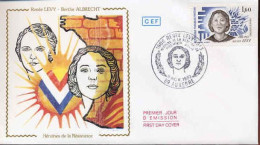 France Fdc Yv:2293 Mi:2418 Renée Lévy Resistante Auxerre 5-11-83 - 1980-1989