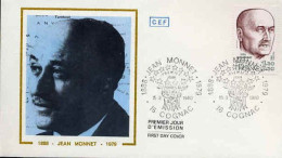 France Fdc Yv:2096 Mi:2198 Jean Monnet Politicien Cognac 15-3-80 - 1980-1989